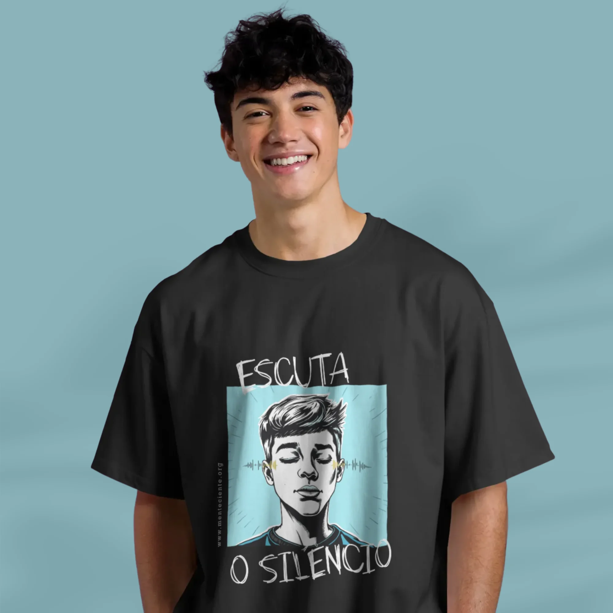 T-shirt Preta “Escuta o Silêncio” 1